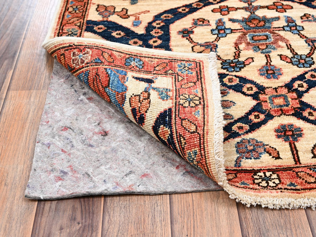 Tribal & Geometric hand-knotted wool rug in Ivory & Red, 2'10" x 4'3" — SKU O02409 (view 3)