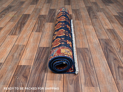Blue 2'11" x 5'0" Tribal & Geometric Hand knotted Wool Rug - Sku: O02412