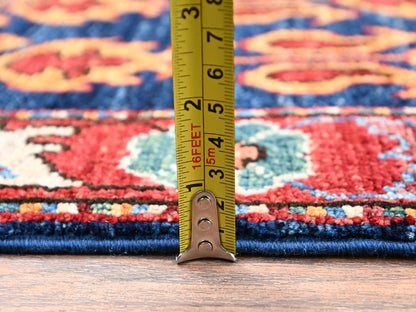 Blue 2'11" x 5'0" Tribal & Geometric Hand knotted Wool Rug - Sku: O02412