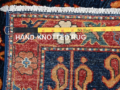 Blue 2'11" x 5'0" Tribal & Geometric Hand knotted Wool Rug - Sku: O02412