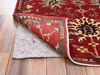Tribal & Geometric hand-knotted wool rug in Red, 3'5" x 4'7" — SKU O02414 (view 3)