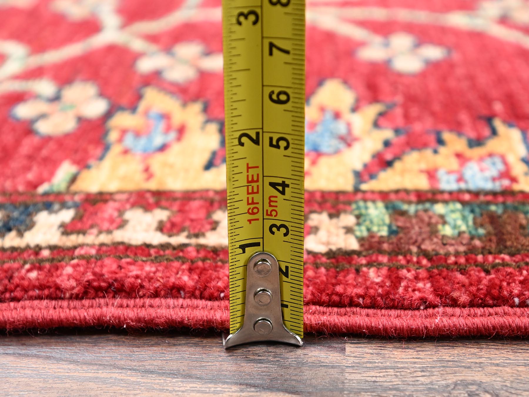 Tribal & Geometric hand-knotted wool rug in Red, 3'5" x 4'7" — SKU O02414 (view 6)