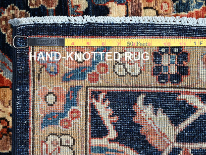 Blue 5'1" x 14'0" Tribal & Geometric Hand knotted Wool Rug - Sku: O02422