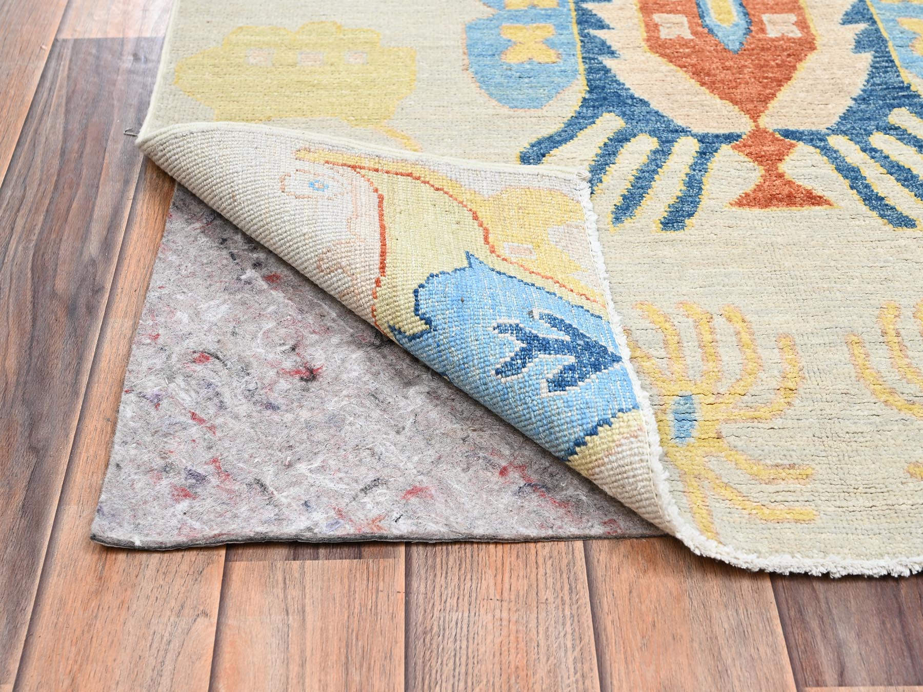Heriz Tribal & Geometric hand-knotted wool runner in Green, 3' x 9'9" — SKU O02426 (view 3)