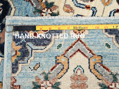 Blue 2'7" x 9'8" Tribal & Geometric Hand knotted Wool Rug - Sku: O02429