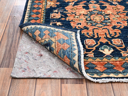 Blue 2'8" x 8'1" Tribal & Geometric Hand knotted Wool Rug - Sku: O02431