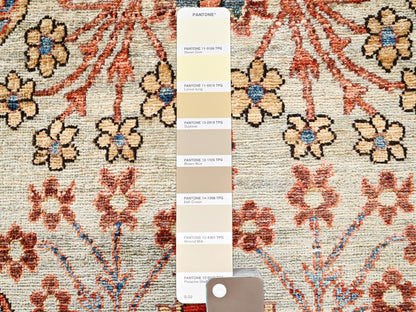 Tribal & Geometric hand-knotted wool runner in Green, 2'6" x 9'9" — SKU O02432 (view 4)