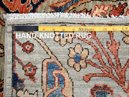 Tribal & Geometric hand-knotted wool runner in Green, 2'6" x 9'9" — SKU O02432 (view 7)