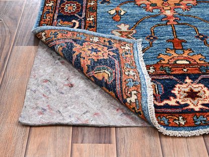 Blue 2'11" x 13'9" Tribal & Geometric Hand knotted Wool Rug - Sku: O02433