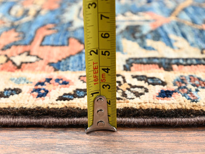 Blue 2'6" x 5'8" Tribal & Geometric Hand knotted Wool Rug - Sku: O02435