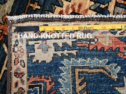 Blue 2'6" x 5'8" Tribal & Geometric Hand knotted Wool Rug - Sku: O02435