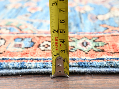 Blue 2'4" x 5'8" Tribal & Geometric Hand knotted Wool Rug - Sku: O02436