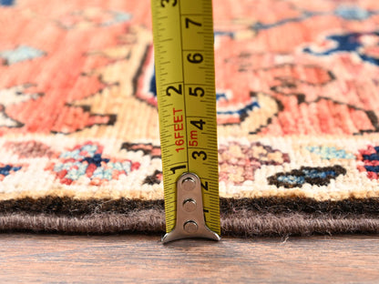 Orange 2'2" x 6'3" Tribal & Geometric Hand knotted Wool Rug - Sku: O02438