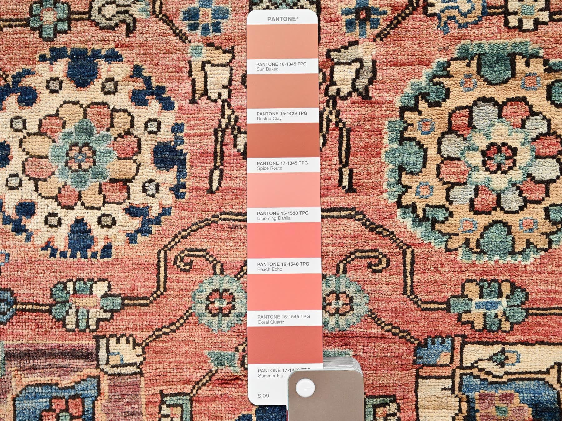 Tribal & Geometric hand-knotted wool runner in Orange & Midnight Blue, 2'9" x 19'4" — SKU O02439 (view 4)