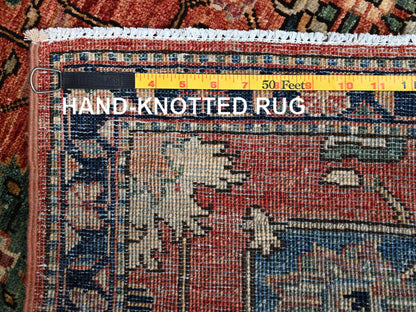 Orange 2'9" x 19'4" Tribal & Geometric Hand knotted Wool Rug - Sku: O02439