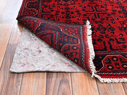 Red 3'1" x 4'11" Tribal & Geometric Hand knotted Wool Rug - Sku: O02441