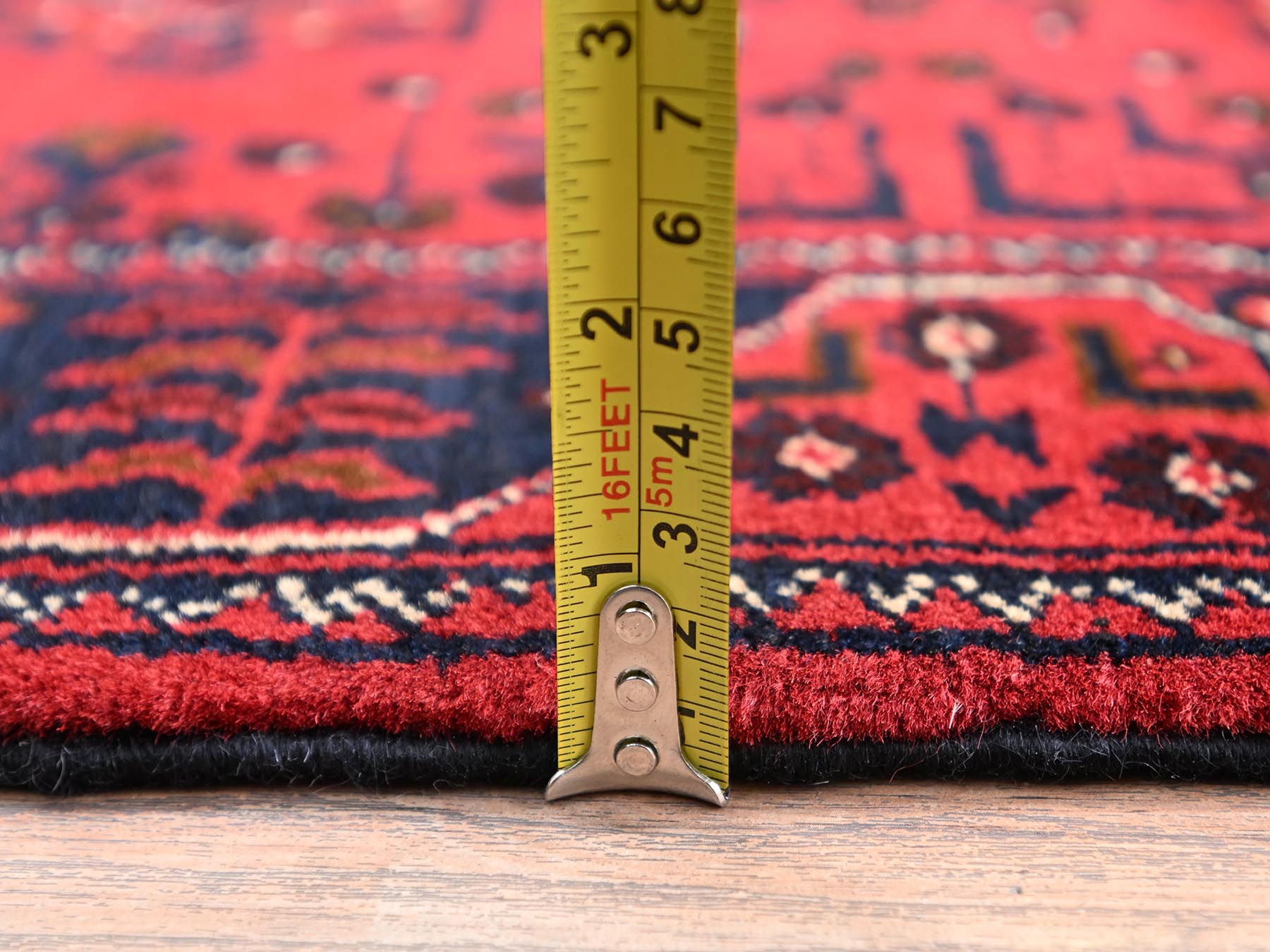Tribal Tribal & Geometric hand-knotted wool rug in Red, 3'1" x 4'11" — SKU O02441 (view 6)