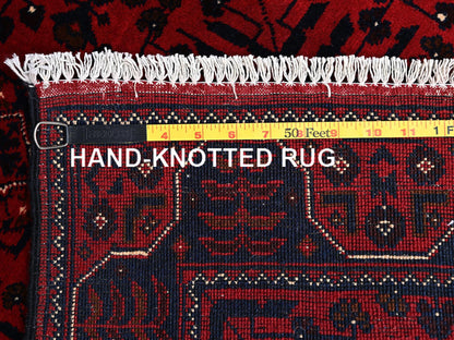 Tribal Tribal & Geometric hand-knotted wool rug in Red, 3'1" x 4'11" — SKU O02441 (view 7)