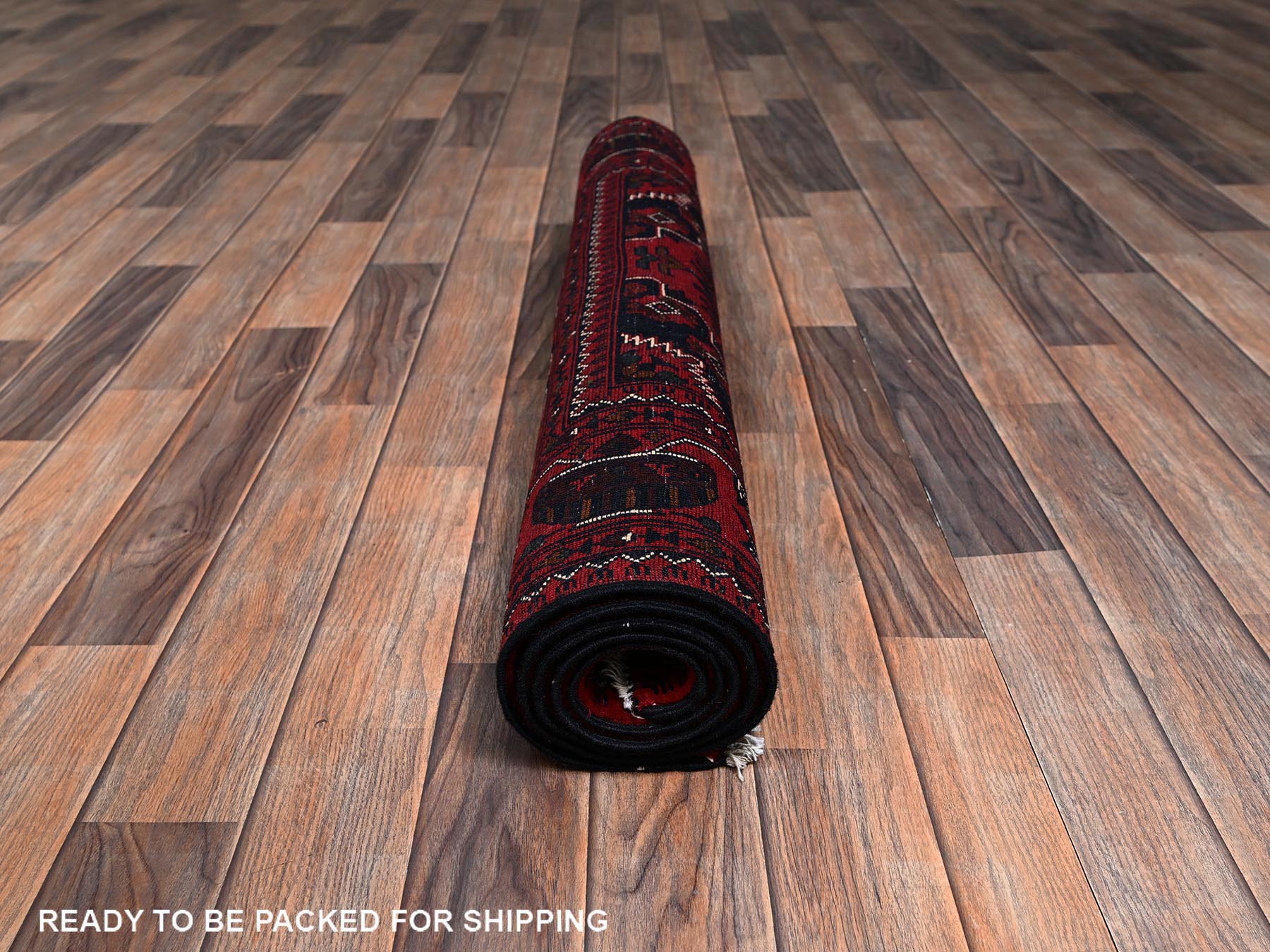 Tribal & Geometric hand-knotted wool rug in Red, 3'5" x 5'5" — SKU O02443 (view 5)