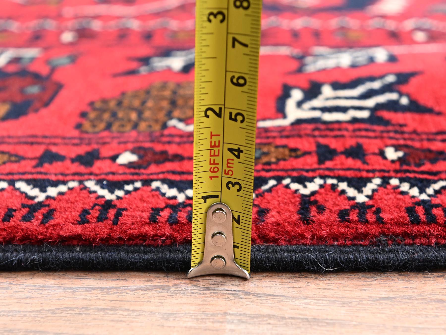 Tribal & Geometric hand-knotted wool rug in Red, 3'5" x 5'5" — SKU O02443 (view 6)