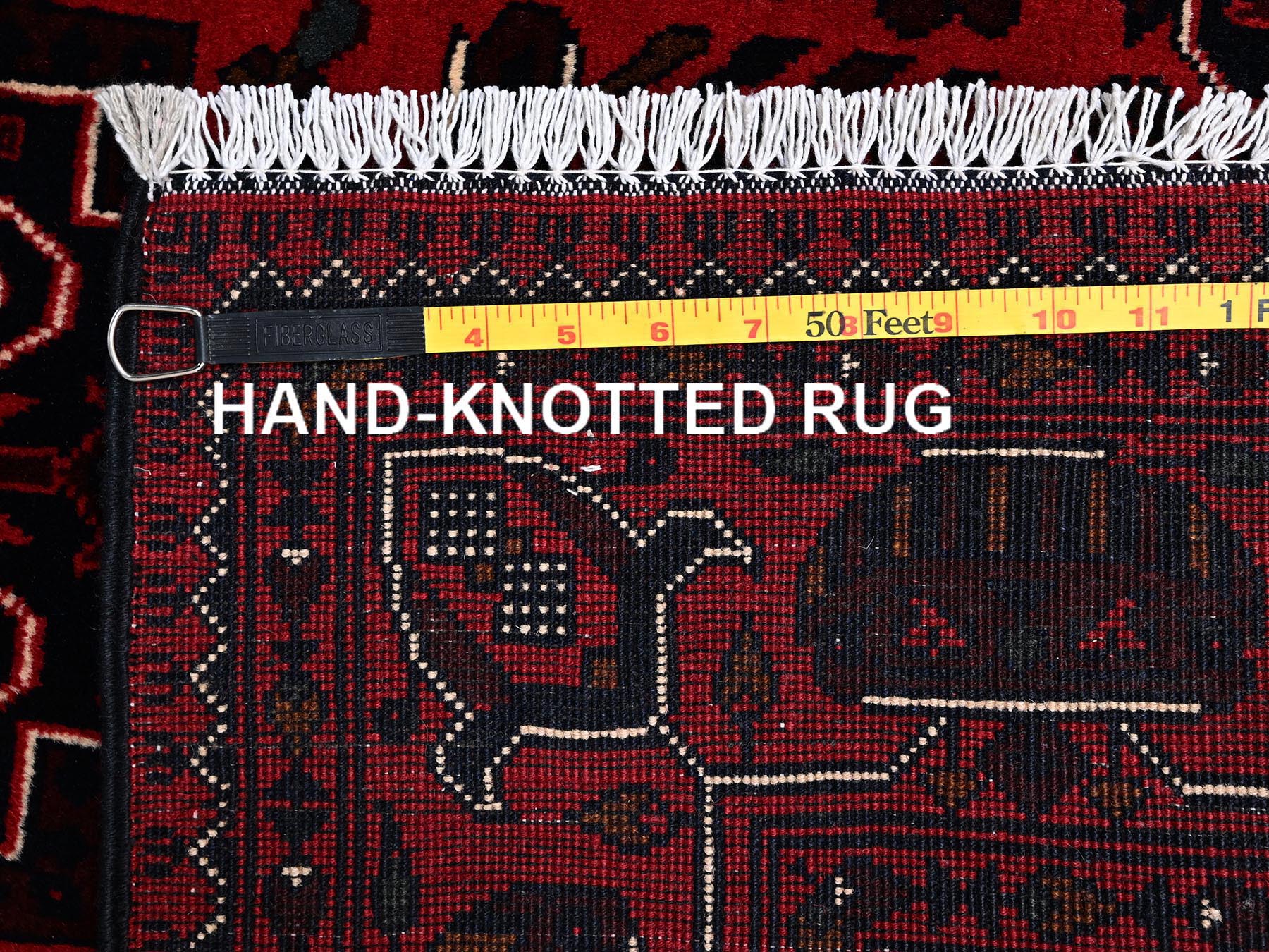 Tribal & Geometric hand-knotted wool rug in Red, 3'5" x 5'5" — SKU O02443 (view 7)