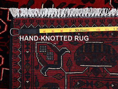 Tribal & Geometric hand-knotted wool rug in Red, 3'5" x 5'5" — SKU O02443 (view 7)