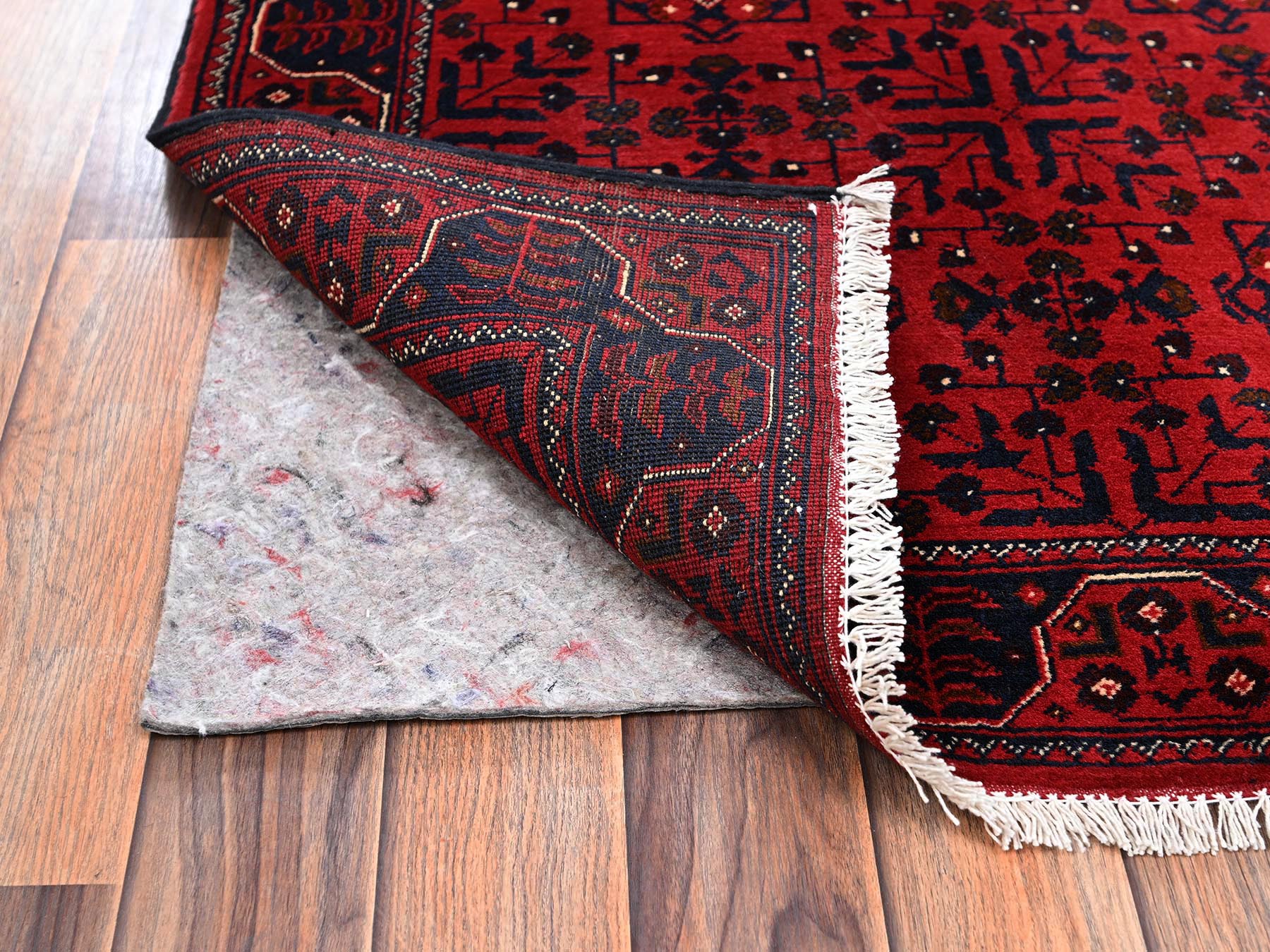 Tribal Tribal & Geometric hand-knotted wool rug in Red, 3'1" x 4'9" — SKU O02444 (view 3)