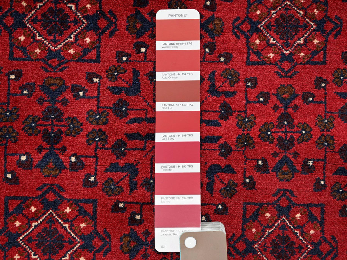 Tribal Tribal & Geometric hand-knotted wool rug in Red, 3'1" x 4'9" — SKU O02444 (view 4)