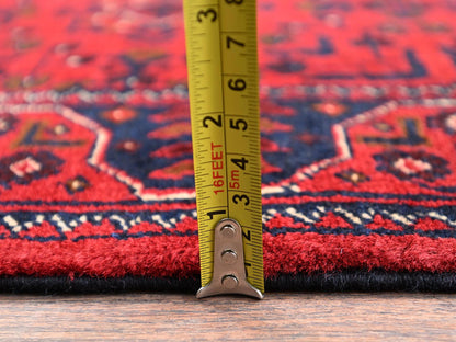 Tribal Tribal & Geometric hand-knotted wool rug in Red, 3'1" x 4'9" — SKU O02444 (view 6)