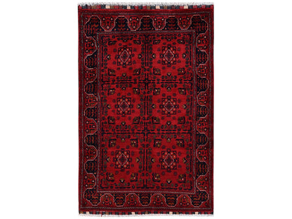 Tribal Tribal & Geometric hand-knotted wool rug in Red, 3'5" x 5'3" — SKU O02445