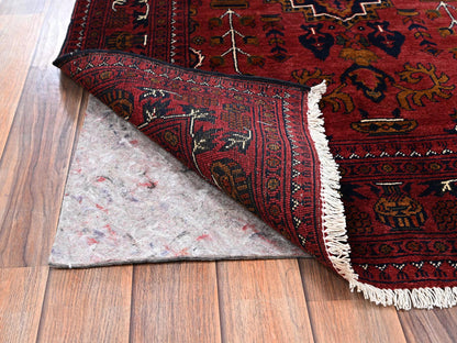 Tribal & Geometric hand-knotted wool rug in Red, 3'4" x 5'1" — SKU O02446 (view 3)
