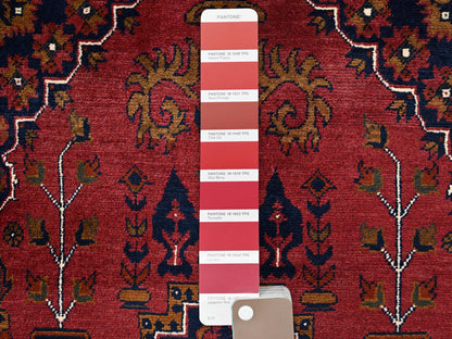 Tribal & Geometric hand-knotted wool rug in Red, 3'4" x 5'1" — SKU O02446 (view 4)