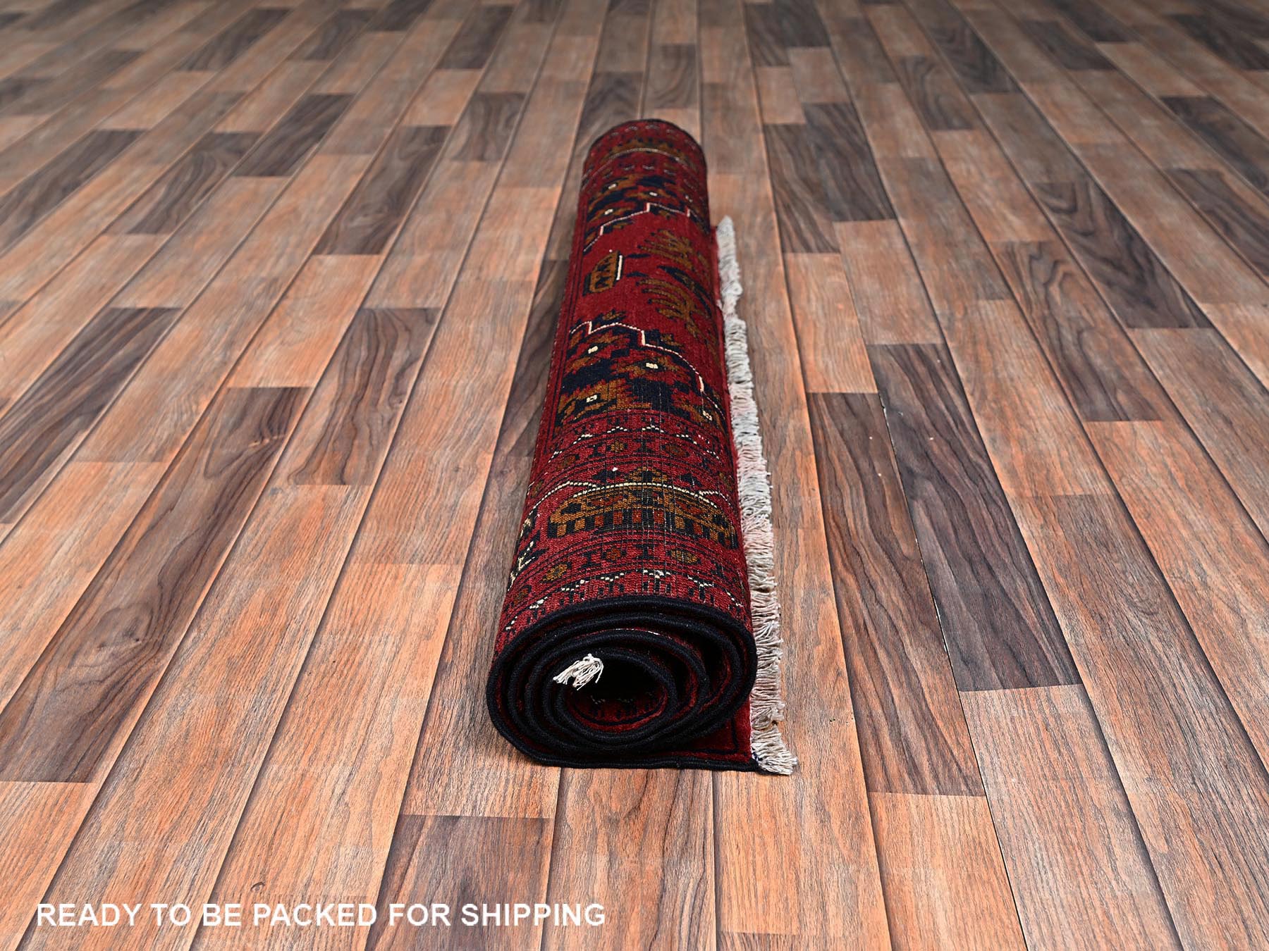 Tribal & Geometric hand-knotted wool rug in Red, 3'4" x 5'1" — SKU O02446 (view 5)