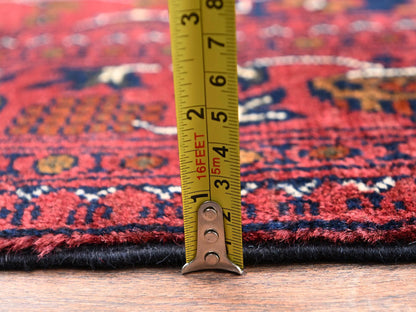 Red 3'4" x 5'1" Tribal & Geometric Hand knotted Wool Rug - Sku: O02446