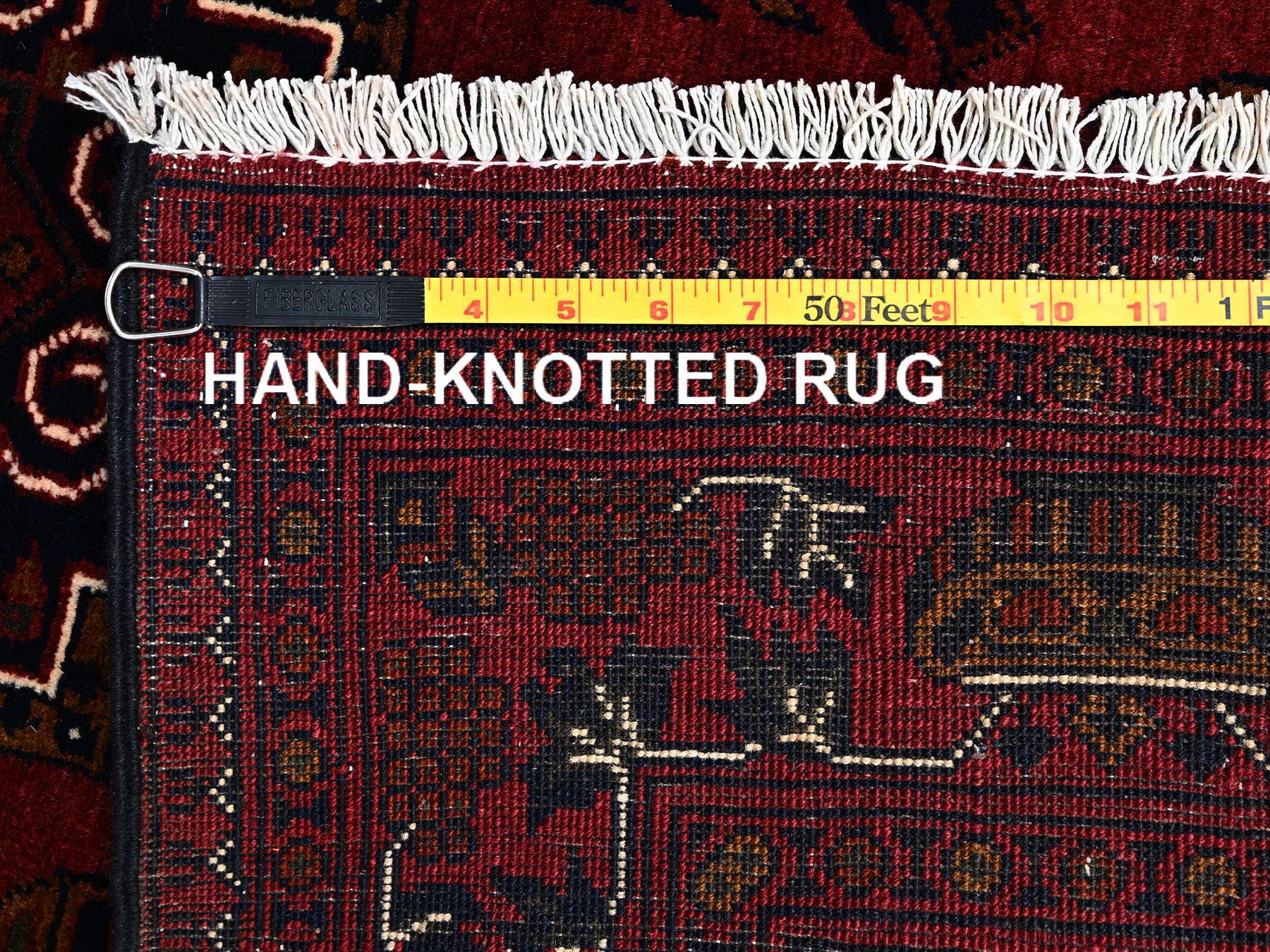 Tribal & Geometric hand-knotted wool rug in Red, 3'4" x 5'1" — SKU O02446 (view 7)