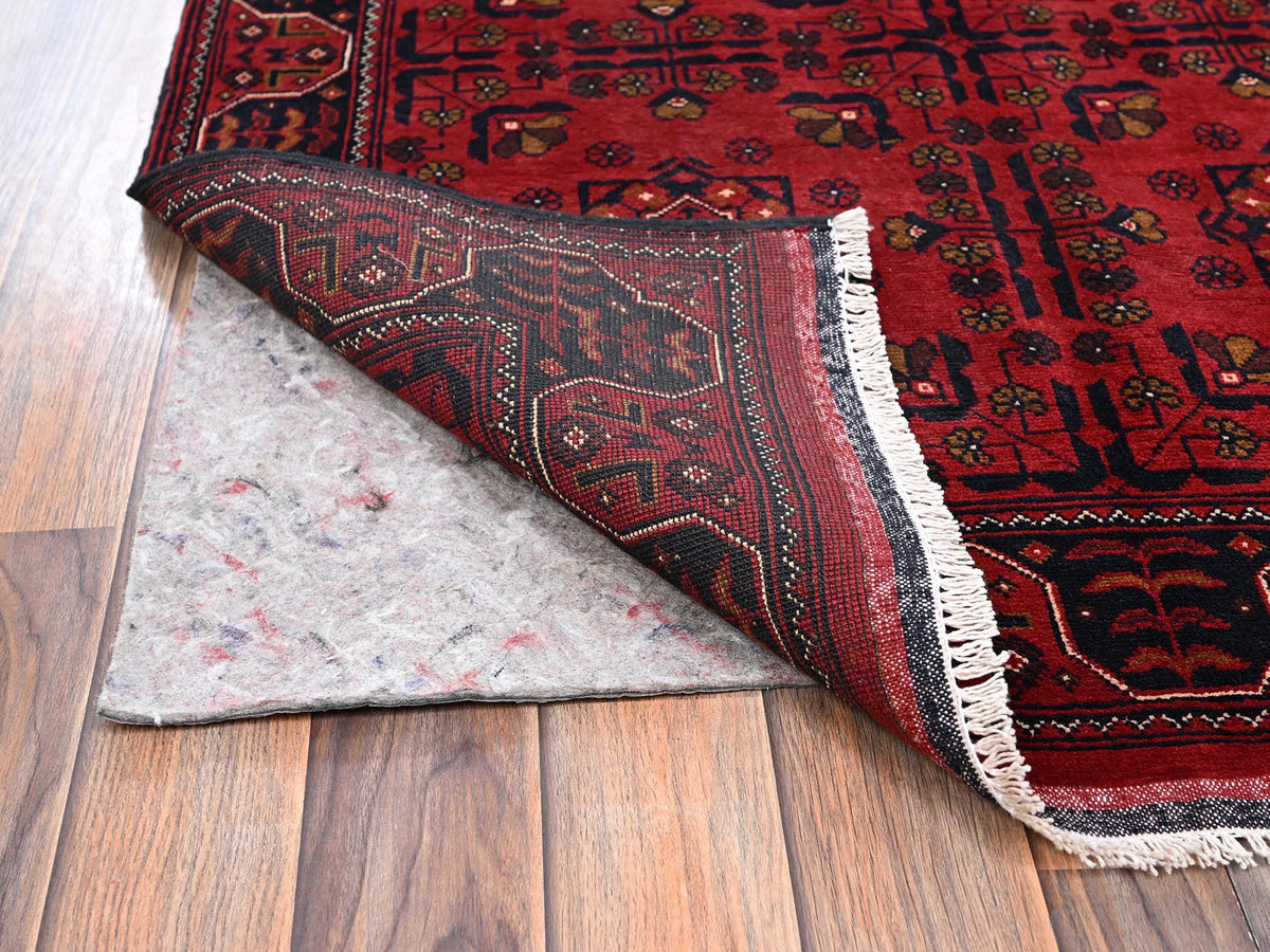Tribal & Geometric hand-knotted wool rug in Red, 3'4" x 5' — SKU O02447 (view 3)