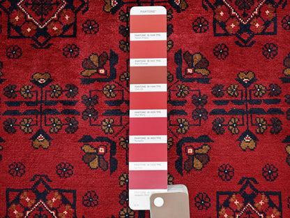 Tribal & Geometric hand-knotted wool rug in Red, 3'4" x 5' — SKU O02447 (view 4)