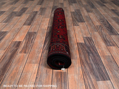 Tribal & Geometric hand-knotted wool rug in Red, 3'4" x 5' — SKU O02447 (view 5)