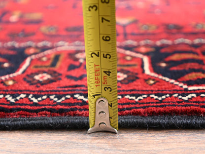 Tribal & Geometric hand-knotted wool rug in Red, 3'4" x 5' — SKU O02447 (view 6)