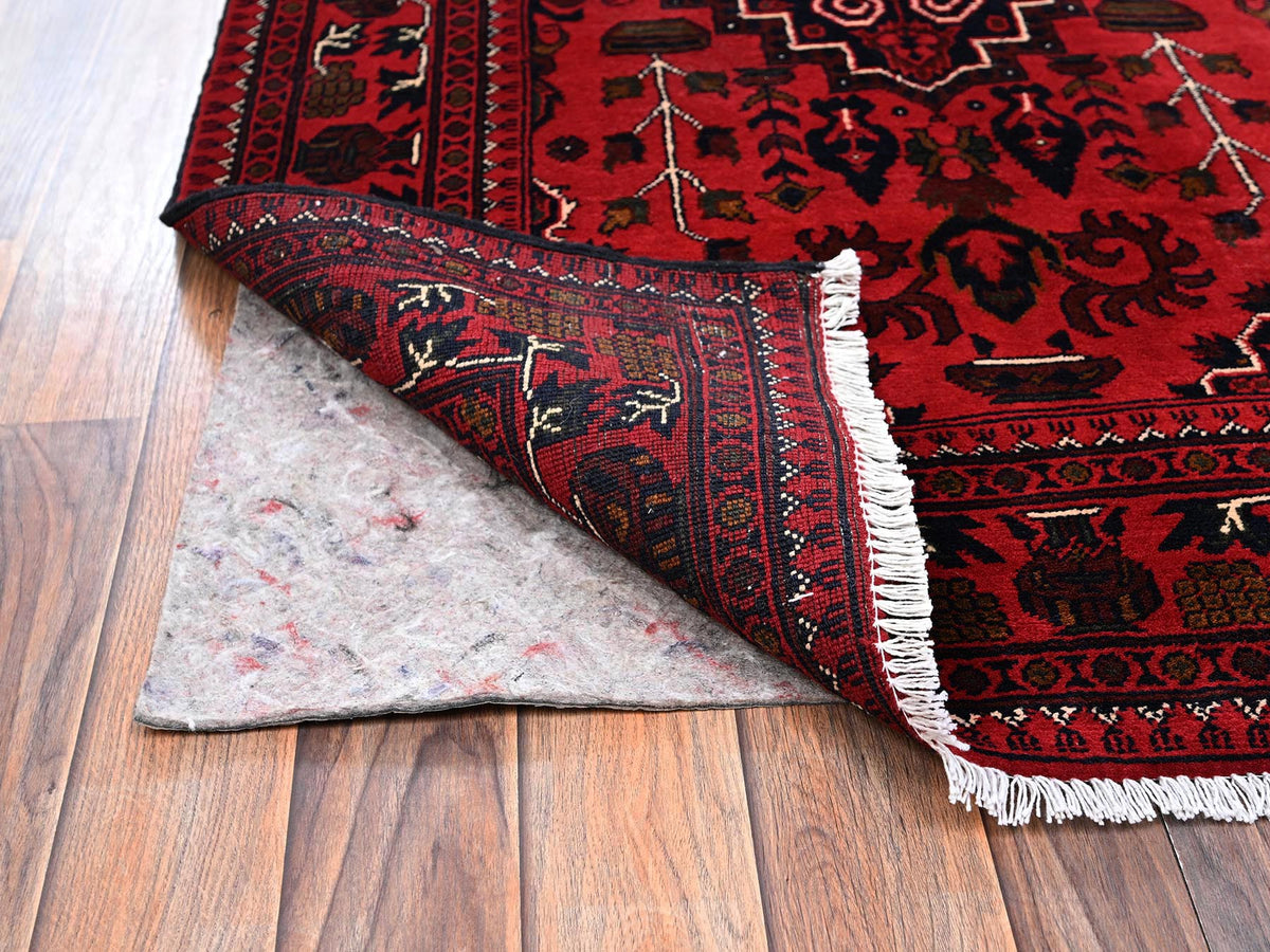 Tribal & Geometric hand-knotted wool rug in Red, 3'3" x 5'1" — SKU O02448 (view 3)