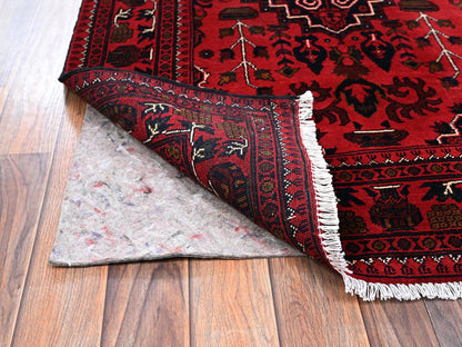 Tribal & Geometric hand-knotted wool rug in Red, 3'3" x 5'1" — SKU O02448 (view 3)