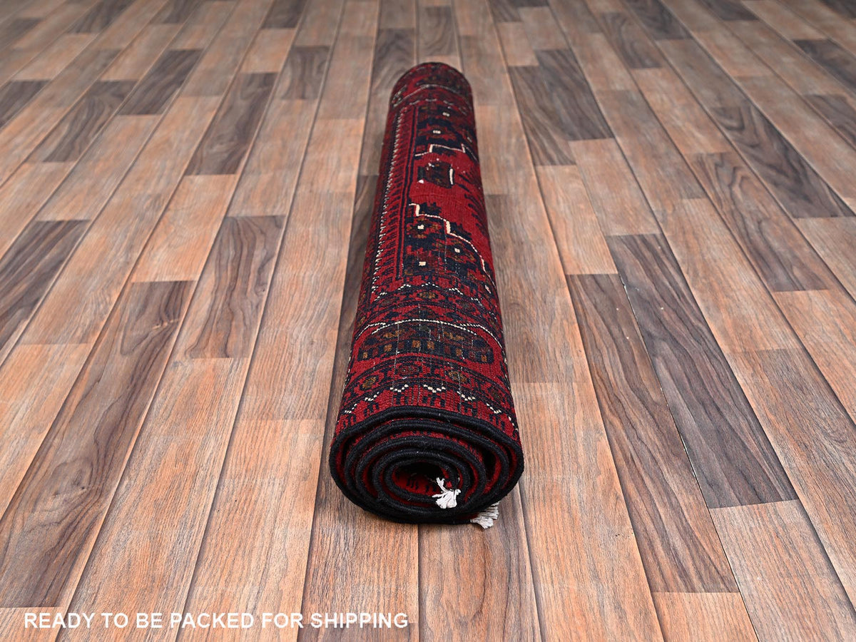 Tribal & Geometric hand-knotted wool rug in Red, 3'3" x 5'1" — SKU O02448 (view 5)