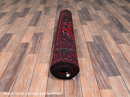 Tribal & Geometric hand-knotted wool rug in Red, 3'3" x 5'1" — SKU O02448 (view 5)