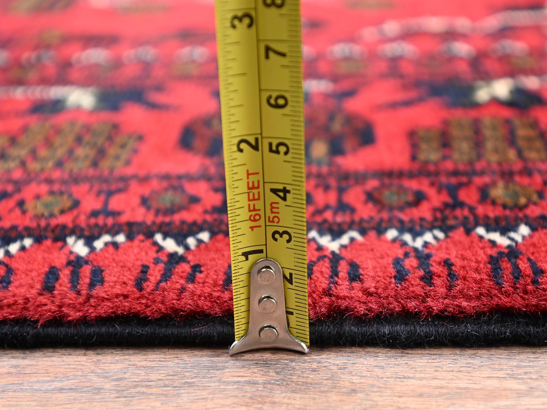 Tribal & Geometric hand-knotted wool rug in Red, 3'3" x 5'1" — SKU O02448 (view 6)