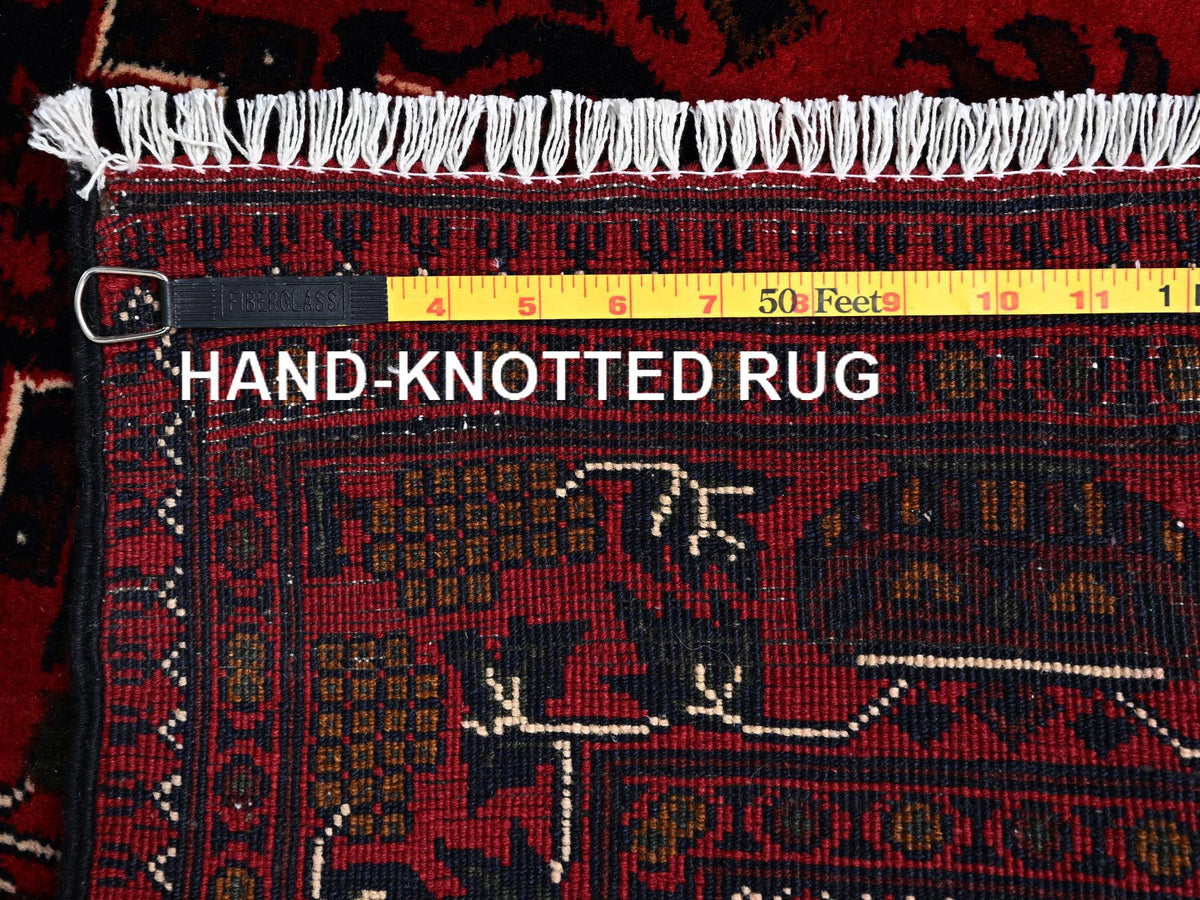 Tribal & Geometric hand-knotted wool rug in Red, 3'3" x 5'1" — SKU O02448 (view 7)