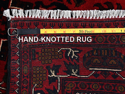 Tribal & Geometric hand-knotted wool rug in Red, 3'3" x 5'1" — SKU O02448 (view 7)