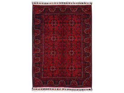 Tribal Tribal & Geometric hand-knotted wool rug in Red, 3'3" x 4'8" — SKU O02449