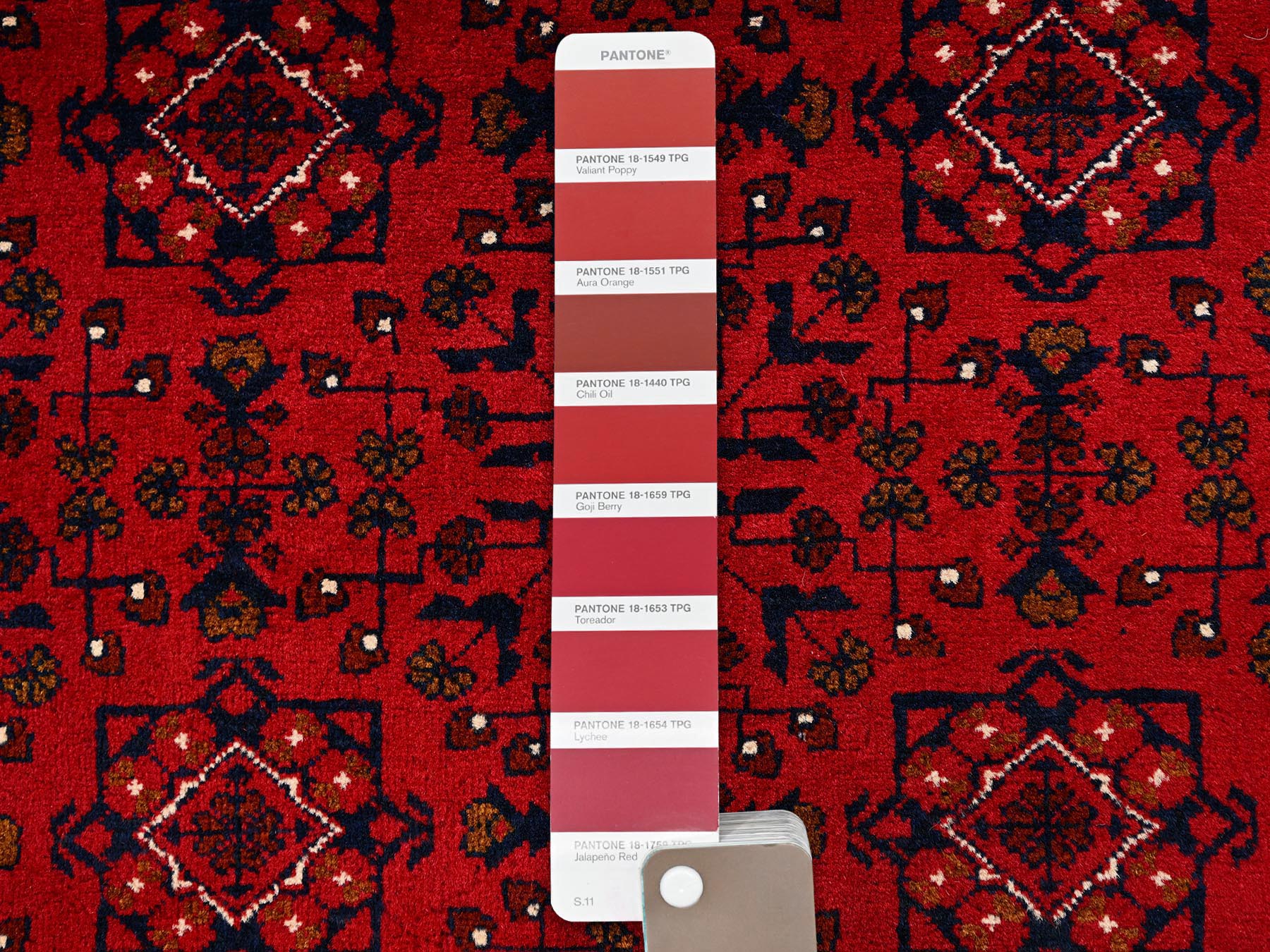 Tribal Tribal & Geometric hand-knotted wool rug in Red, 3'3" x 4'8" — SKU O02449 (view 4)