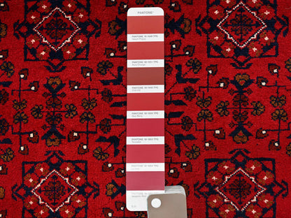 Tribal Tribal & Geometric hand-knotted wool rug in Red, 3'3" x 4'8" — SKU O02449 (view 4)