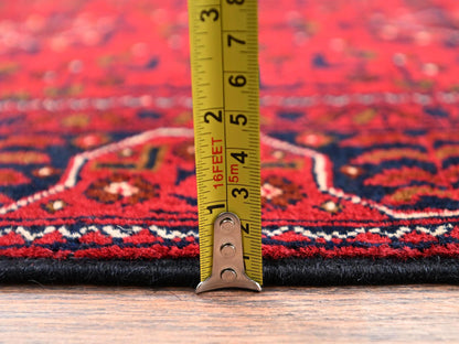 Tribal Tribal & Geometric hand-knotted wool rug in Red, 3'3" x 4'8" — SKU O02449 (view 6)
